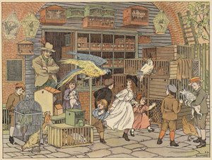 Bedford üzletek könyve: Madárpásztor (színes litográfia)