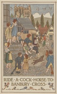 Kakaslovaglás a Banbury Crosshoz (színes lithó) alkotó: Francis Donkin Bedford