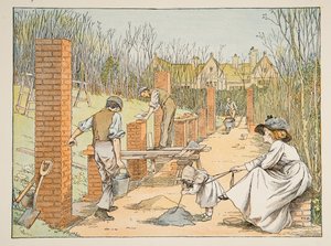 Az építő, a Négy és húsz munkás, pub. 1900 (színes litográfia) alkotó: Francis Donkin Bedford