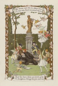 Nem tudjuk, ki volt az, aki a régi időkben / Aki először feltalálta a rímet (színes litográfia). alkotó: Francis Donkin Bedford