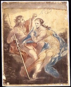 Vénusz és Adonisz, Benjamin West (1738-1820) festménye nyomán 1778-81 (mechanikus festmény)