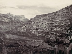 Mória-hegy, Jeruzsálem, az En Rogel kútjából, kb. 1857.