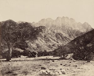 A Serbal-hegy, a Wádee Feyránról, Egyiptom,1858 (fotó)