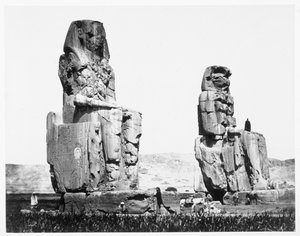 A memnoni kolosszusok, Théba, Egyiptom, 1860 alkotó: Francis Frith