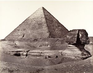 A nagy piramis és a nagy szfinx, 1858. alkotó: Francis Frith
