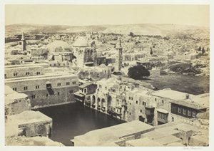 Ezékiás medencéje a Hippicus-toronyból, Jeruzsálem, 1857. alkotó: Francis Frith