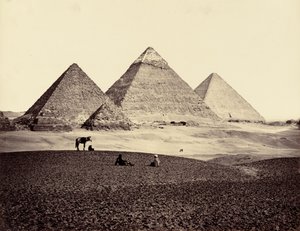 El-Geezeh piramisai délnyugatról,1858 (fotó) alkotó: Francis Frith