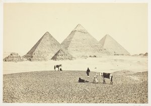 El Geezeh piramisai délnyugatról, 1857. alkotó: Francis Frith