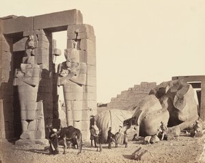 The Ramasseum of El-Kurneh, Théba, First View, c. 1857. alkotó: Francis Frith