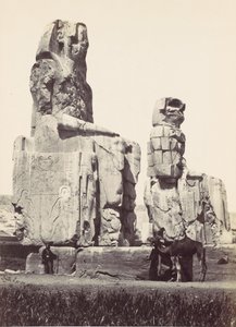 Memnon szobrai. Thébai síkság, 1857. alkotó: Francis Frith