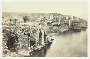 Tiberias városa és tó délről, 1857. alkotó: Francis Frith