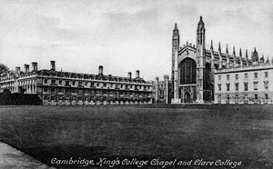 Kings College Chapel és Clare College, Cambridge, Cambridgeshire, 19. század vége. alkotó: Frith and Co