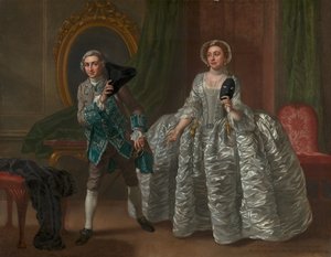 David Garrick és Mrs. Pritchard Benjamin Hoadley "A gyanús férj" című filmjében