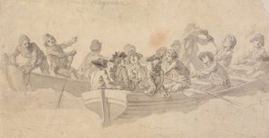 A figurák a csónakokban alkotó: Francis Hayman
