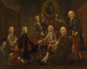 Portré egy úriembercsoportról, a művésszel együtt alkotó: Francis Hayman