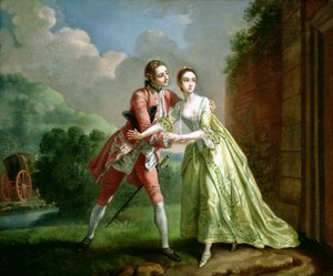 Robert Lovelace készül elrabolni Clarissa Harlowe-t, Samuel Richardson (1689-1761) "Clarissa" című művéből.