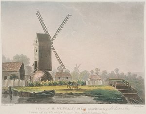 "A kilátás Mr Metcalf malmára Bromley közelében", Bow, Poplar, London, 1785