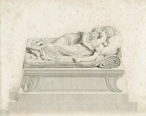 Lichfield katedrális – „Az alvó gyerekek”: metszet, és [?19. század] (nyomtatás) alkotó: Francis Legatt Chantrey