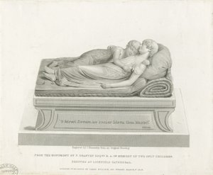 Lichfield katedrális – „Az alvó gyerekek”: metszet, és [19. század] (nyomtatott) alkotó: Francis Legatt Chantrey