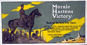 A morál felgyorsítja a győzelmet – Back up the Boys over there United War Work Campaign, november 11-18., pub. 1918