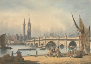London Bridge és az emlékmű alkotó: Francis Nicholson