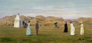 Női mérkőzés a Westward Ho-n! alkotó: Francis Powell Hopkins