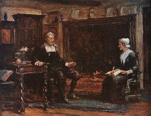 Milton a nyaralójában, a Paradise Regained diktálásával alkotó: Francis S. Walker