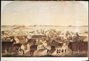 A General View of San Francisco, kiadó: M und N Hanhart, 1850-52 körül. alkotó: Francis Samuel Marryat