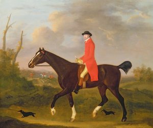 Egy úriember a vadászkutyákhoz lovagolva alkotó: Francis Sartorius