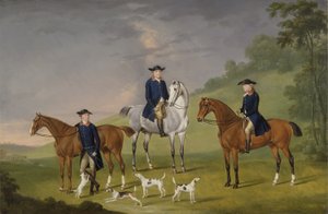John Corbet, Sir Robert Leighton és John Kynaston lovaikkal és kopóikkal