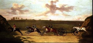 A Newmarket-i kocsis mérkőzés az idővel szemben, 1750. augusztus 29. (olaj, vászon)