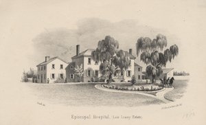 Episcopal Hospital, litho by P.S. Duval und Son, 1856 alkotó: Francis Schell