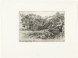 Táj állatcsordával A csorda Werington (cím az objektumon) alkotó: Francis Seymour Haden (Sir) (signed by artist)