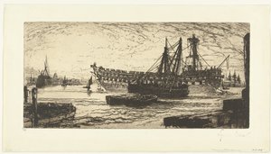 Az Agamemnon hajó szétszerelése Az Agemnon felbomlása alkotó: Francis Seymour Haden (Sir) (signed by artist)