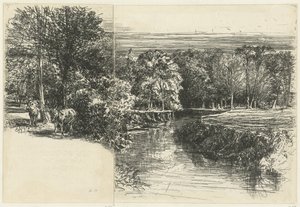 Két szamár és a Dundrum folyó A két szamár Dundrum folyó alkotó: Francis Seymour Haden (Sir) (signed by artist)