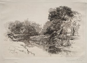 Egy folyó Írországban, 1864. alkotó: Francis Seymour Haden