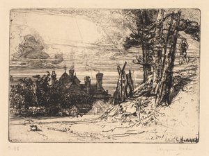 Horsley-ház Willesleyben, 1865. alkotó: Francis Seymour Haden