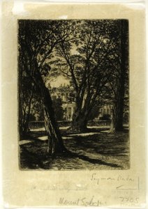 Kensington Gardens, No. I (kis tányér) alkotó: Francis Seymour Haden