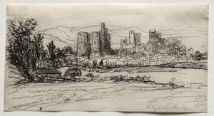 Kidwelly-kastély, 1859. alkotó: Francis Seymour Haden