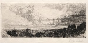 Tanulmányi ablakon kívül, 1862. alkotó: Francis Seymour Haden