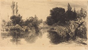 Shere Mill Pond (a nagyobb tányér) alkotó: Francis Seymour Haden