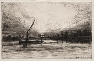 Naplemente a Temzén alkotó: Francis Seymour Haden