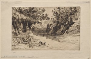A szerelmesek sétája (A második tányér) alkotó: Francis Seymour Haden