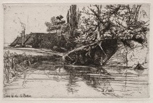 A Moat House, 1865. alkotó: Francis Seymour Haden