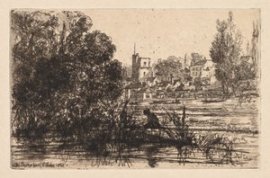Twickenham templom, 1865. alkotó: Francis Seymour Haden