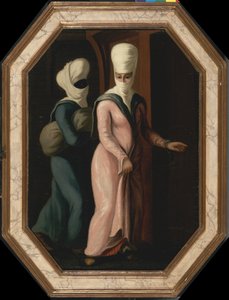 Egy török hölgy rabszolgájával a fürdőbe megy, 1760 körül