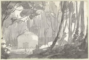 A Frascatiban található Villa Mondragone parkban alkotó: Francis Towne