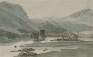 Rydal Water with the Grasmere Hills, 1786 (ceruza, toll és tinta és wc papíron)