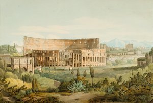 Colosseum a Caelian Hillsről, 1799 (toll, tinta és WC papíron) alkotó: Francis Towne