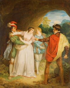 Valentine megmenti Silviát a Proteustól, William Shakespeare „The Two Gentlemen of Verona” című művéből